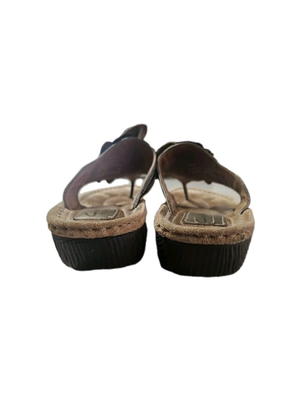 Clark’s Women’s Size 7.5 M Artisan Metallic Bronze Flower #31603 Thong Sandals - Picture 5 of 9